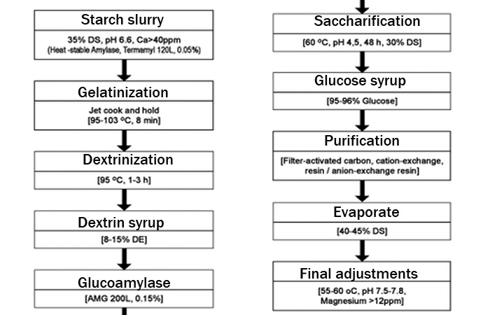 Production of glucose syrup from cassava starch